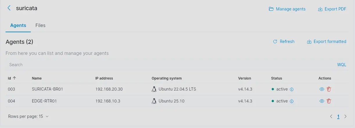 Agent added to Suricata group