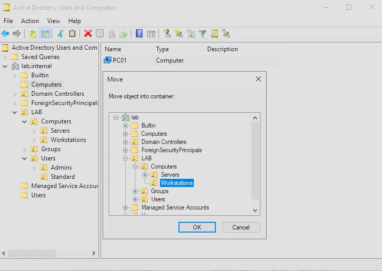 Moving Computer Object to OU