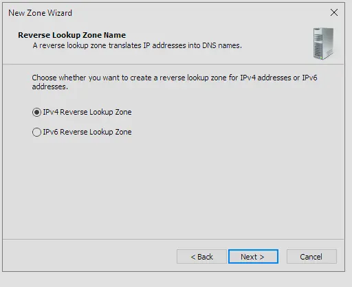 IPv4 Reverse Lookup Zone