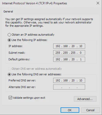 Static IP Configuration
