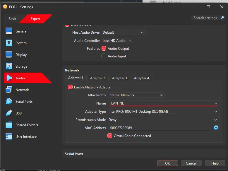 LAN_NET NIC Configuration