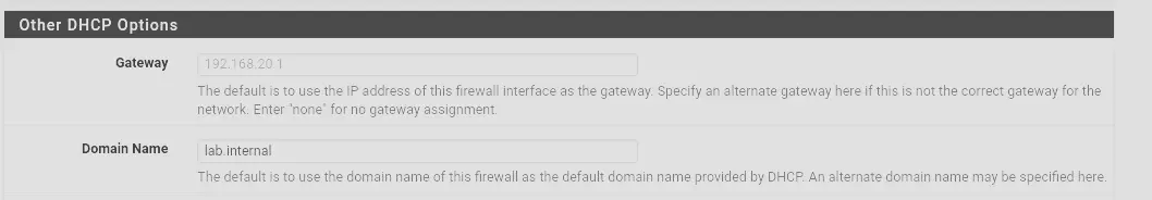 DHCP Domain Name